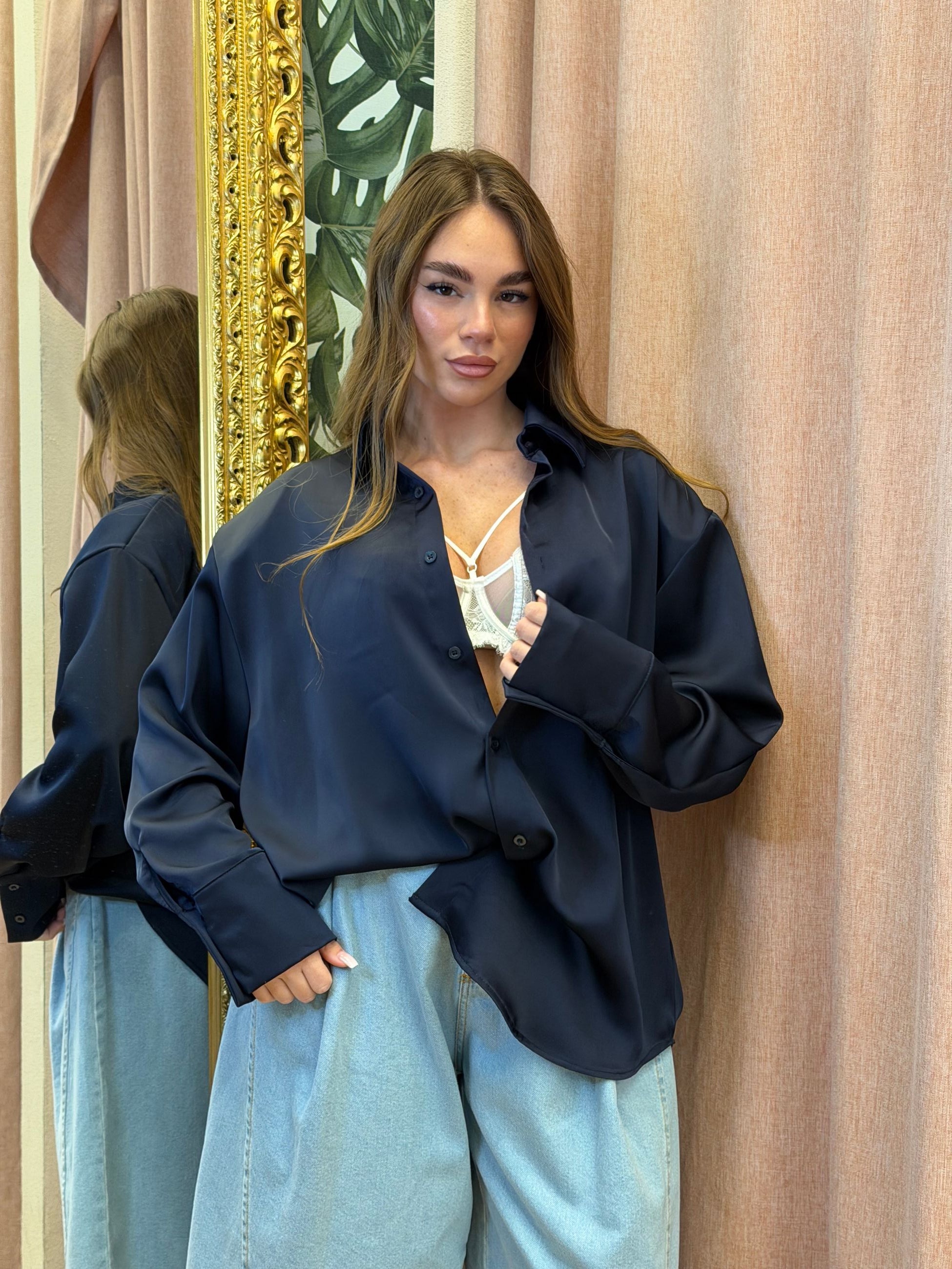 CAMICIA OVER RASO